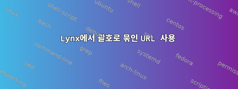 Lynx에서 괄호로 묶인 URL 사용