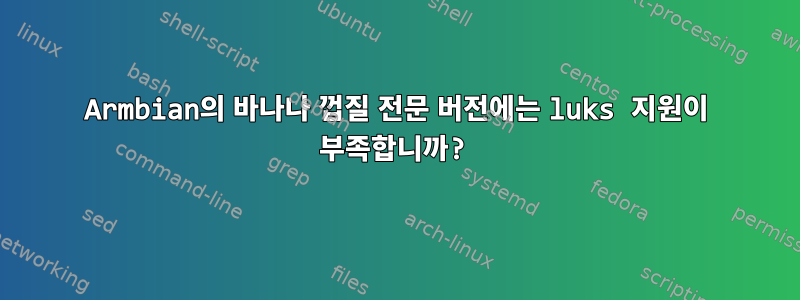 Armbian의 바나나 껍질 전문 버전에는 luks 지원이 부족합니까?