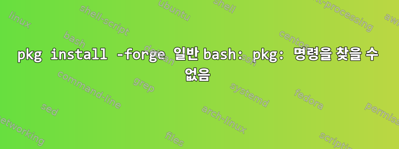 pkg install -forge 일반 bash: pkg: 명령을 찾을 수 없음