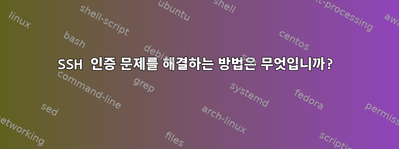 SSH 인증 문제를 해결하는 방법은 무엇입니까?