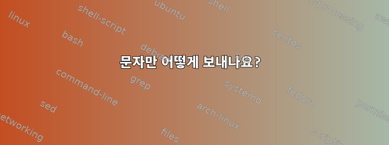 문자만 어떻게 보내나요?