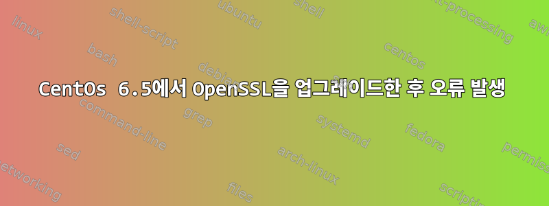 CentOs 6.5에서 OpenSSL을 업그레이드한 후 오류 발생