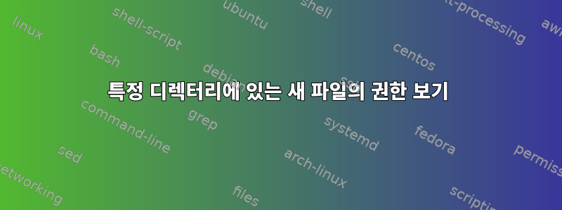 특정 디렉터리에 있는 새 파일의 권한 보기