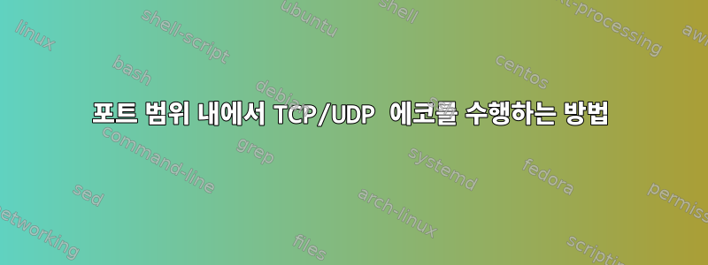 포트 범위 내에서 TCP/UDP 에코를 수행하는 방법