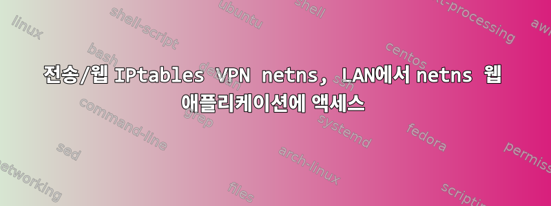 전송/웹 IPtables VPN netns, LAN에서 netns 웹 애플리케이션에 액세스