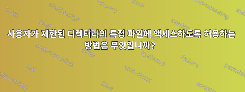 사용자가 제한된 디렉터리의 특정 파일에 액세스하도록 허용하는 방법은 무엇입니까?