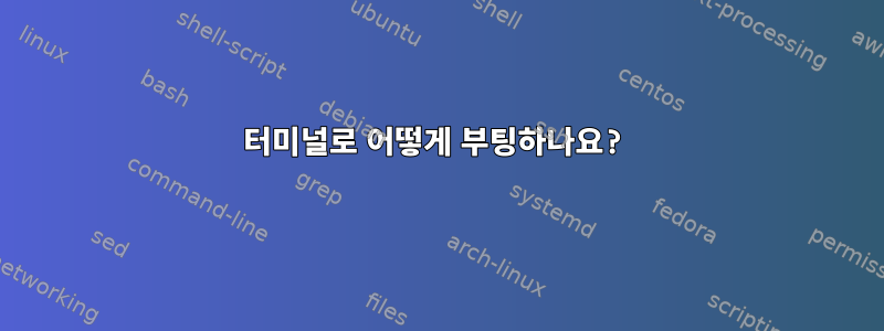 터미널로 어떻게 부팅하나요?