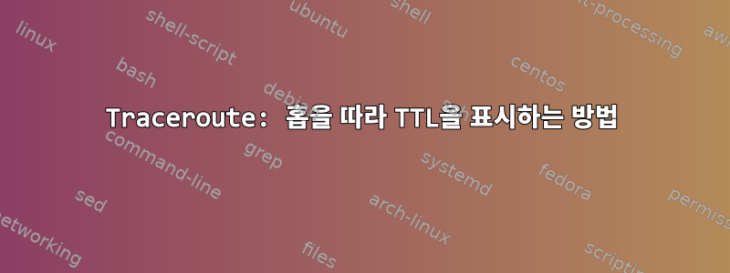 Traceroute: 홉을 따라 TTL을 표시하는 방법