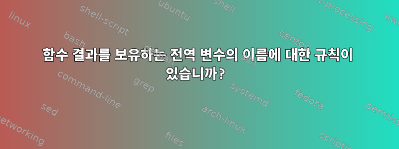 함수 결과를 보유하는 전역 변수의 이름에 대한 규칙이 있습니까?