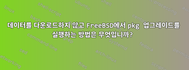 데이터를 다운로드하지 않고 FreeBSD에서 pkg 업그레이드를 실행하는 방법은 무엇입니까?