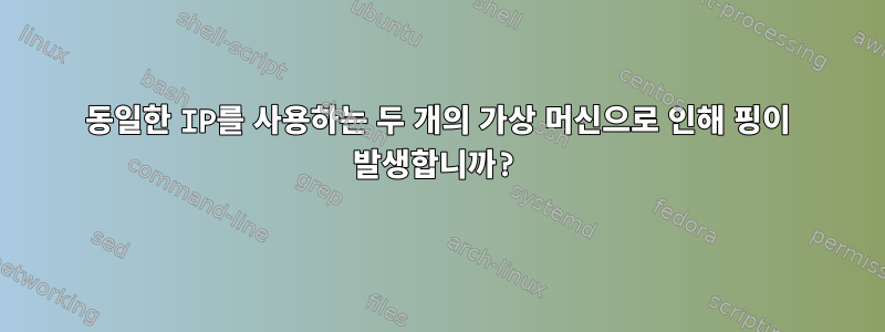 동일한 IP를 사용하는 두 개의 가상 머신으로 인해 핑이 발생합니까?