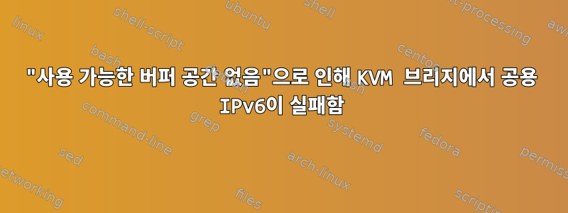 "사용 가능한 버퍼 공간 없음"으로 인해 KVM 브리지에서 공용 IPv6이 실패함