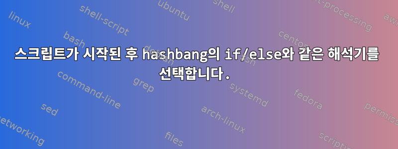 스크립트가 시작된 후 hashbang의 if/else와 같은 해석기를 선택합니다.