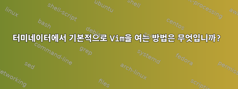 터미네이터에서 기본적으로 Vim을 여는 방법은 무엇입니까?