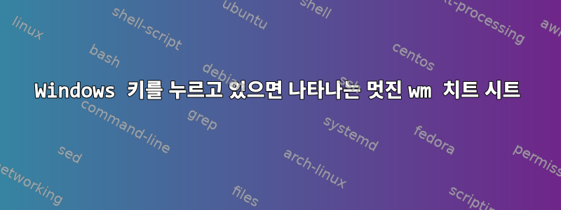 Windows 키를 누르고 있으면 나타나는 멋진 wm 치트 시트