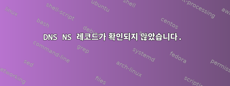 DNS NS 레코드가 확인되지 않았습니다.