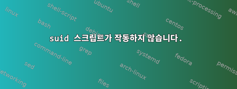 suid 스크립트가 작동하지 않습니다.