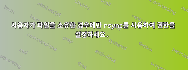 사용자가 파일을 소유한 경우에만 rsync를 사용하여 권한을 설정하세요.