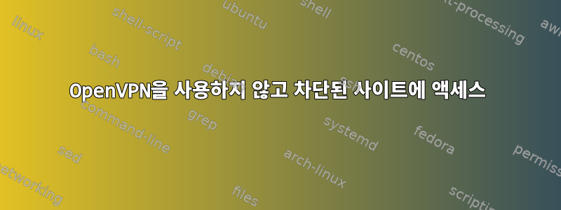 OpenVPN을 사용하지 않고 차단된 사이트에 액세스