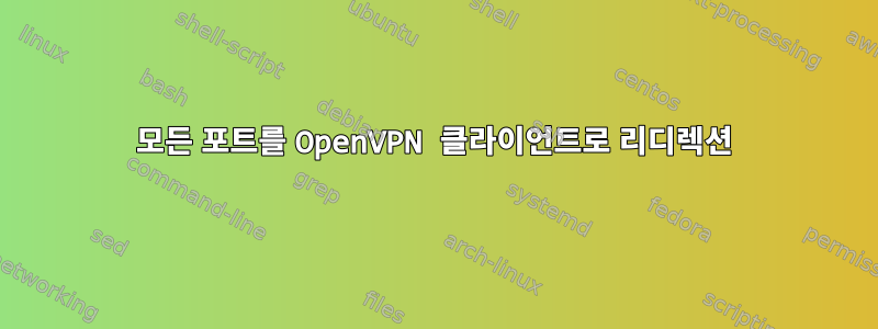 모든 포트를 OpenVPN 클라이언트로 리디렉션