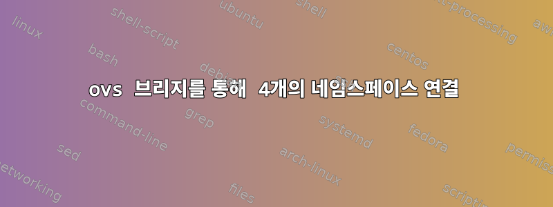 ovs 브리지를 통해 4개의 네임스페이스 연결