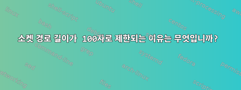 소켓 경로 길이가 100자로 제한되는 이유는 무엇입니까?