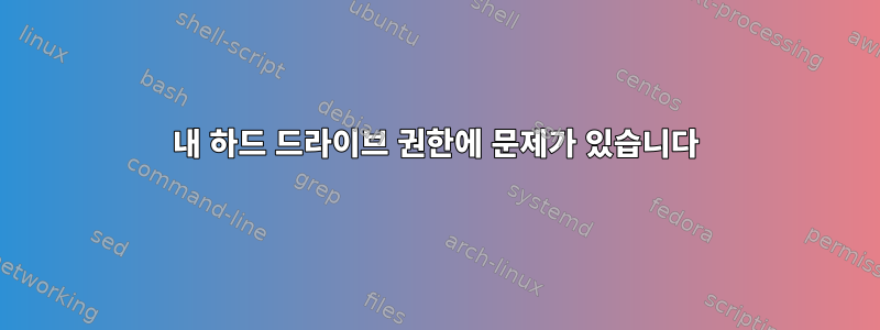 내 하드 드라이브 권한에 문제가 있습니다