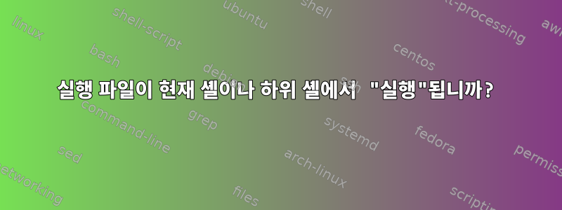 실행 파일이 현재 셸이나 하위 셸에서 "실행"됩니까?