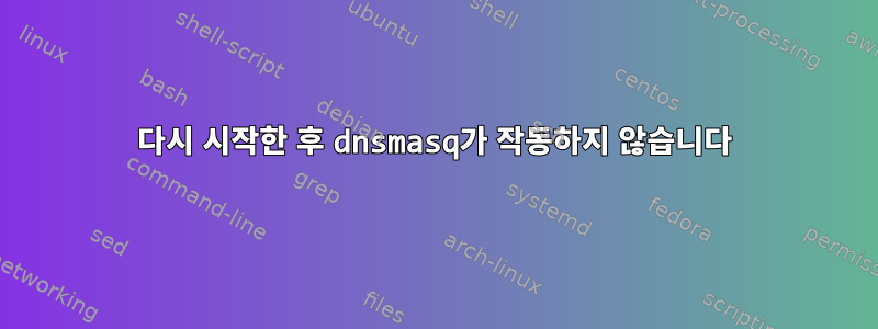 다시 시작한 후 dnsmasq가 작동하지 않습니다