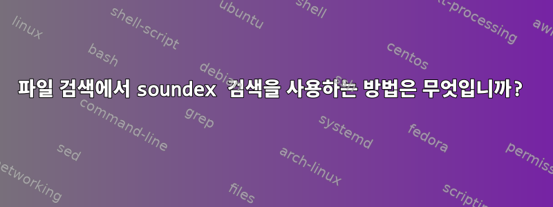 파일 검색에서 soundex 검색을 사용하는 방법은 무엇입니까?