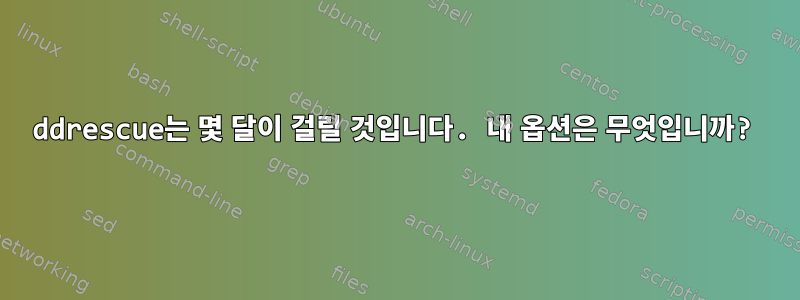 ddrescue는 몇 달이 걸릴 것입니다. 내 옵션은 무엇입니까?