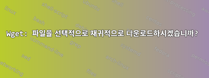 Wget: 파일을 선택적으로 재귀적으로 다운로드하시겠습니까?