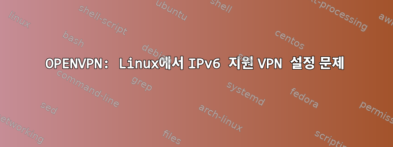 OPENVPN: Linux에서 IPv6 지원 VPN 설정 문제