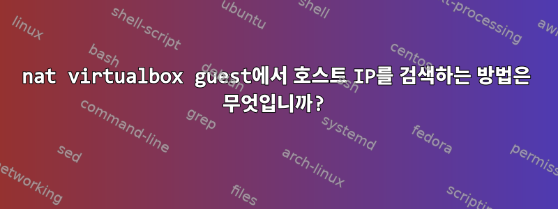 nat virtualbox guest에서 호스트 IP를 검색하는 방법은 무엇입니까?