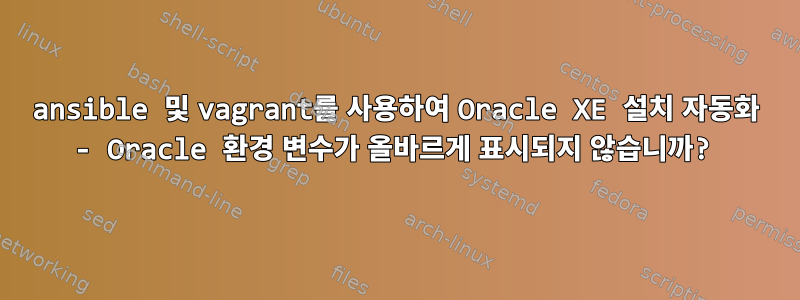 ansible 및 vagrant를 사용하여 Oracle XE 설치 자동화 - Oracle 환경 변수가 올바르게 표시되지 않습니까?