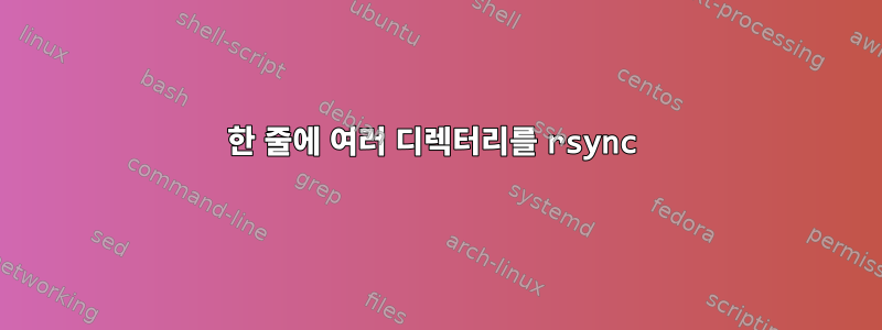 한 줄에 여러 디렉터리를 rsync