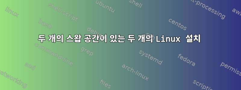 두 개의 스왑 공간이 있는 두 개의 Linux 설치