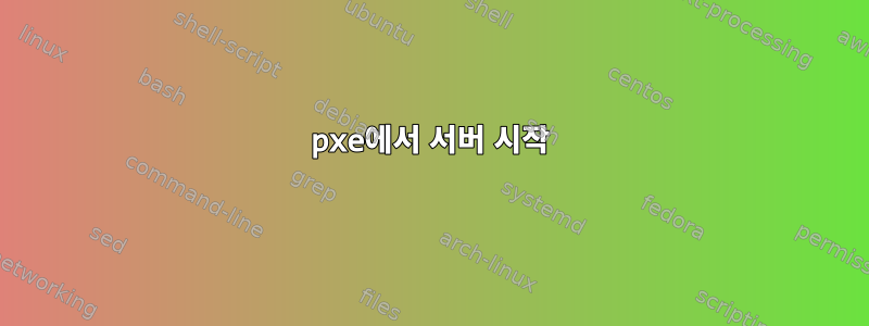 pxe에서 서버 시작