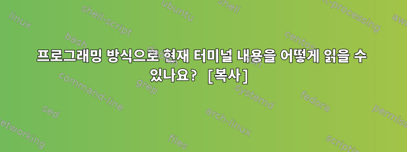 프로그래밍 방식으로 현재 터미널 내용을 어떻게 읽을 수 있나요? [복사]