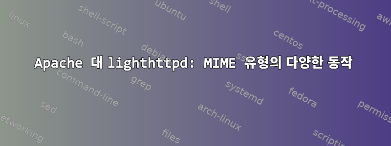 Apache 대 lighthttpd: MIME 유형의 다양한 동작