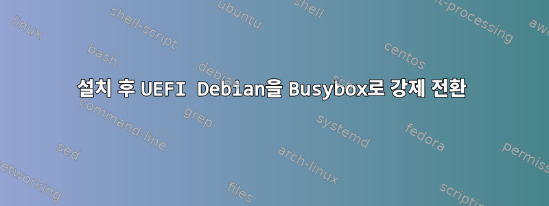 설치 후 UEFI Debian을 Busybox로 강제 전환