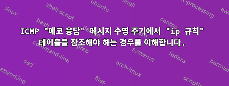 ICMP "에코 응답" 메시지 수명 주기에서 "ip 규칙" 테이블을 참조해야 하는 경우를 이해합니다.