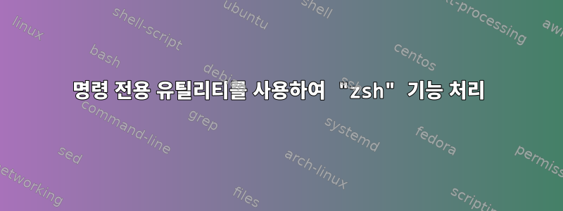 명령 전용 유틸리티를 사용하여 "zsh" 기능 처리