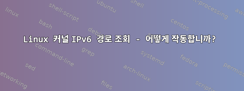 Linux 커널 IPv6 경로 조회 - 어떻게 작동합니까?