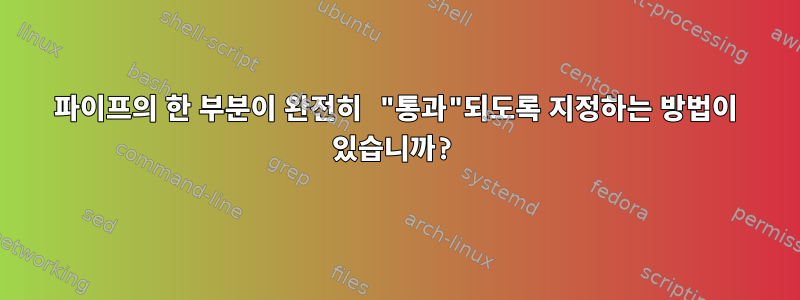 파이프의 한 부분이 완전히 "통과"되도록 지정하는 방법이 있습니까?