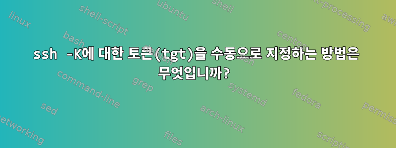 ssh -K에 대한 토큰(tgt)을 수동으로 지정하는 방법은 무엇입니까?