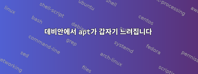 데비안에서 apt가 갑자기 느려집니다