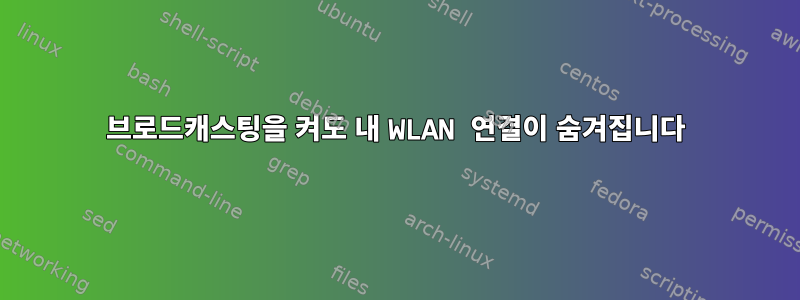 브로드캐스팅을 켜도 내 WLAN 연결이 숨겨집니다