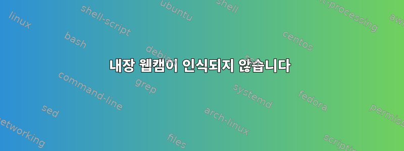 내장 웹캠이 인식되지 않습니다