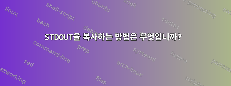 STDOUT을 복사하는 방법은 무엇입니까?